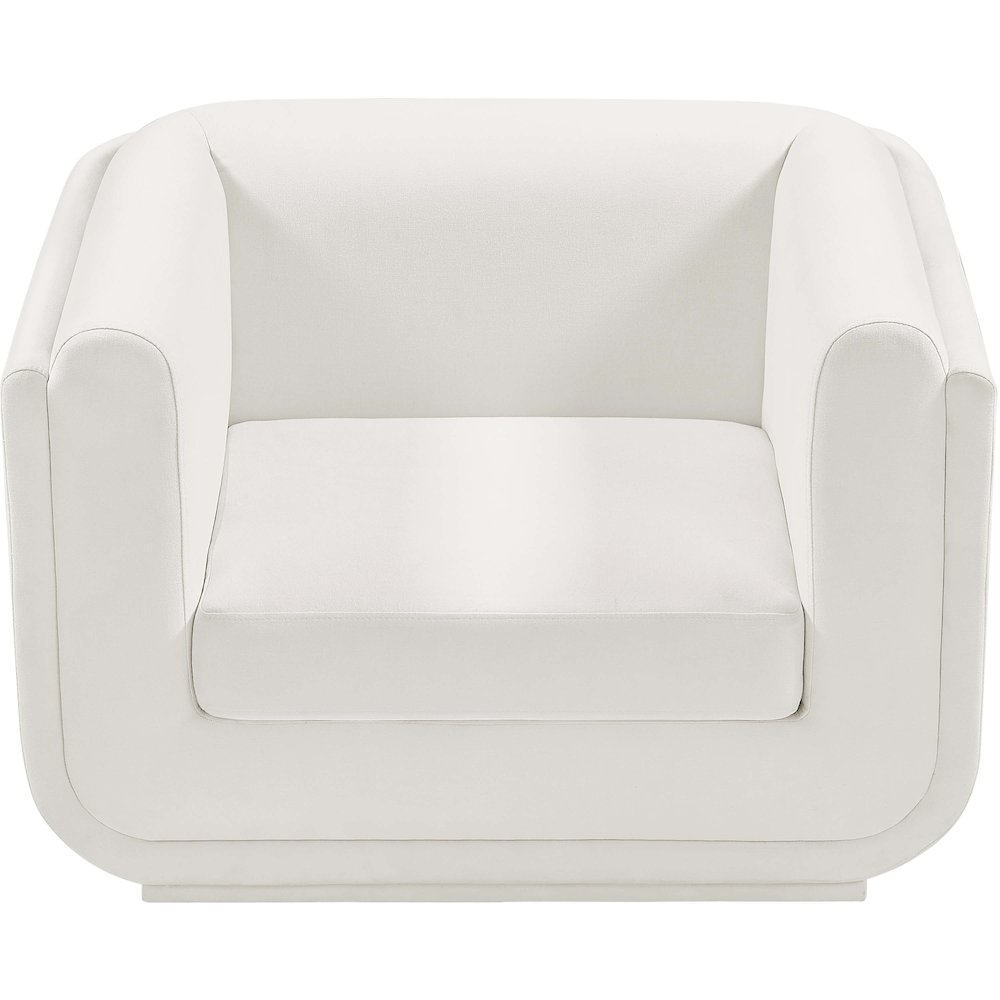 Kimora Cream Linen Textured Fabric Chair. Picture 5