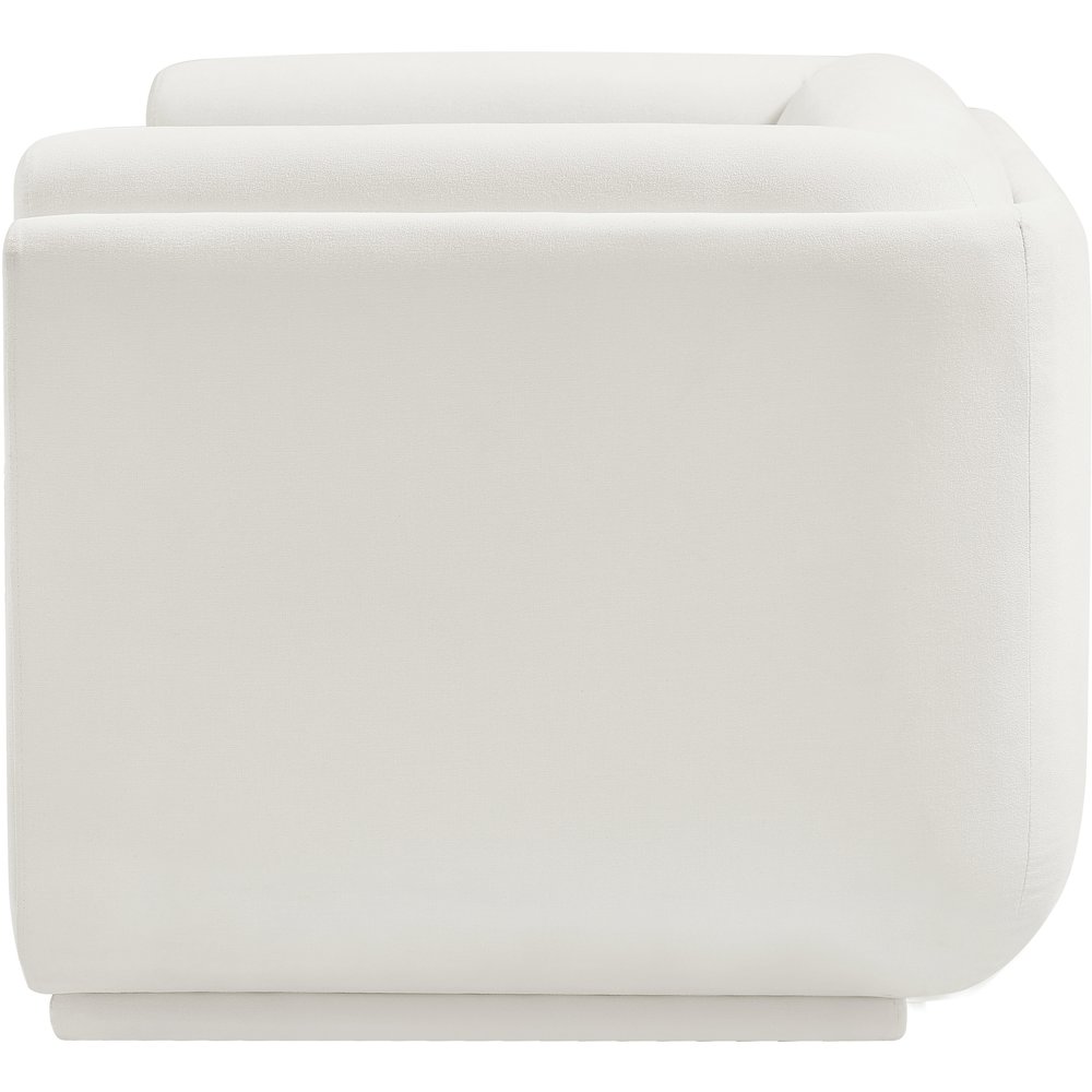 Kimora Cream Linen Textured Fabric Chair. Picture 6