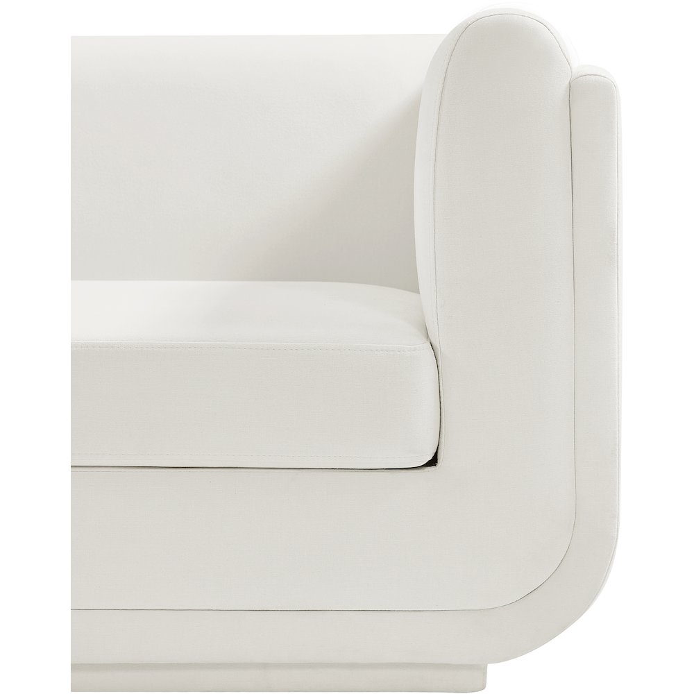 Kimora Cream Linen Textured Fabric Chair. Picture 7