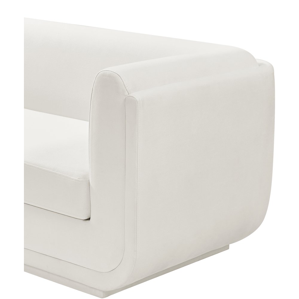 Kimora Cream Linen Textured Fabric Chair. Picture 8