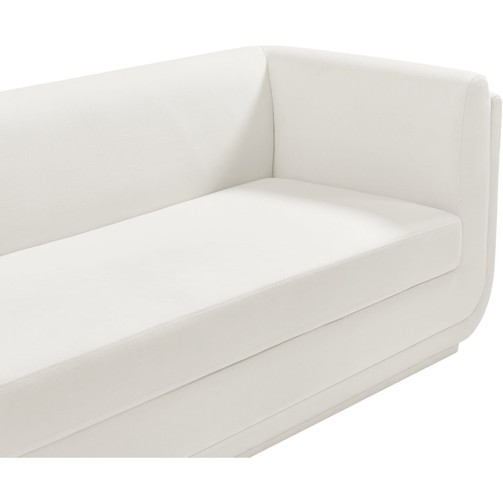 Kimora Cream Linen Textured Fabric Loveseat. Picture 10