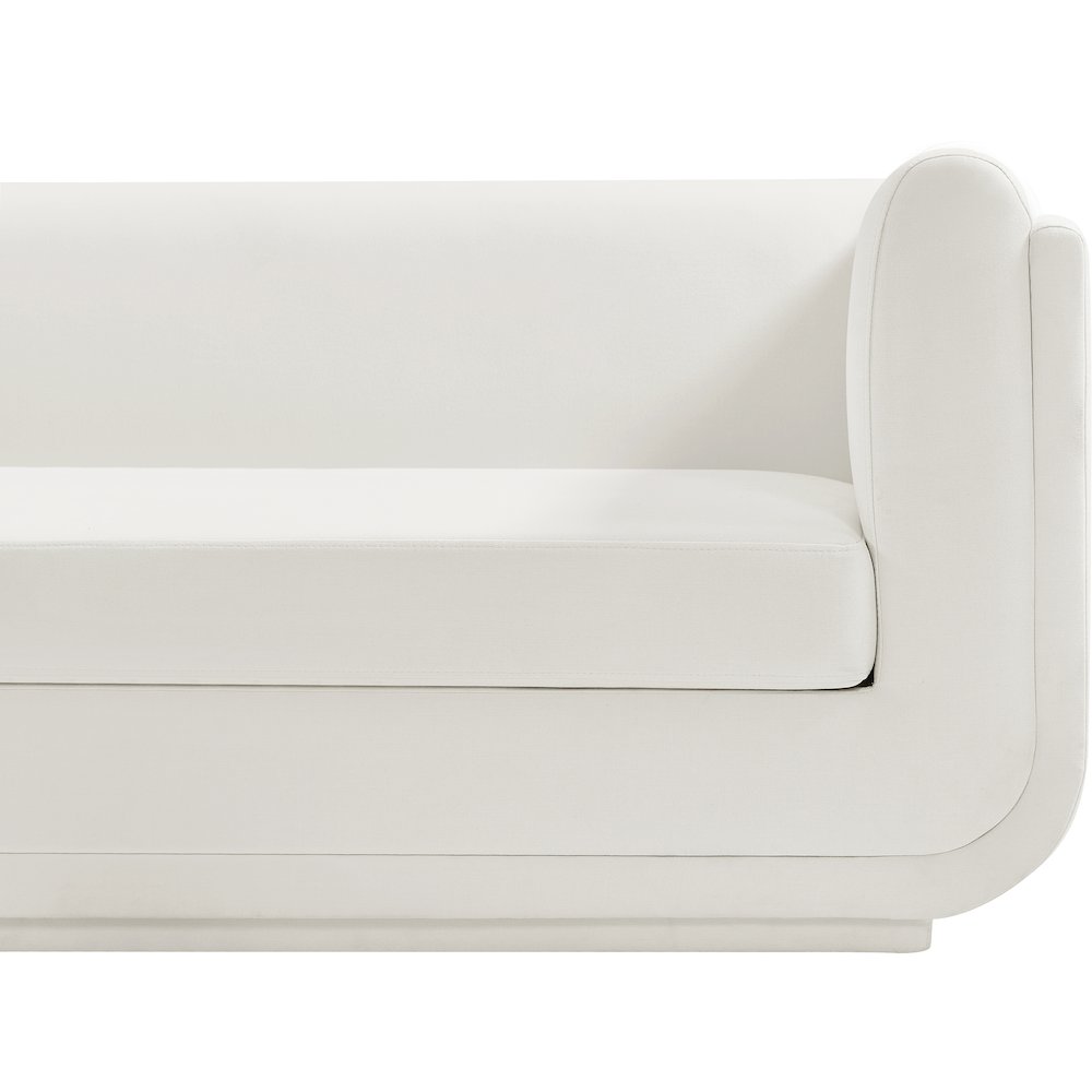 Kimora Cream Linen Textured Fabric Loveseat. Picture 7