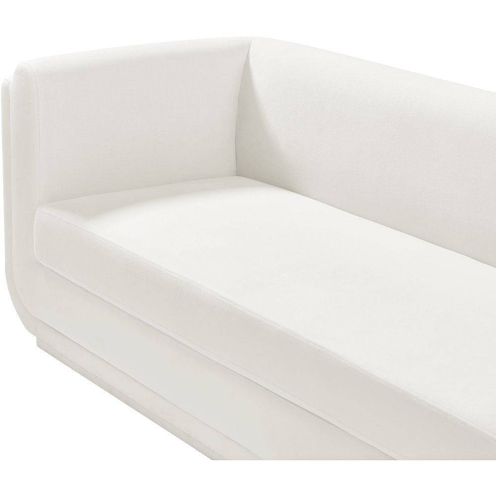 Kimora Cream Linen Textured Fabric Loveseat. Picture 9