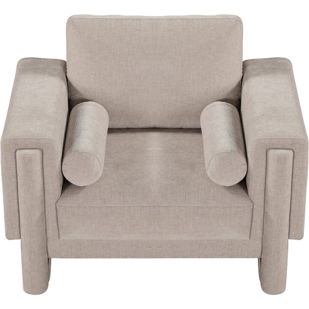 Madeline Beige Chenille Fabric Chair. Picture 5