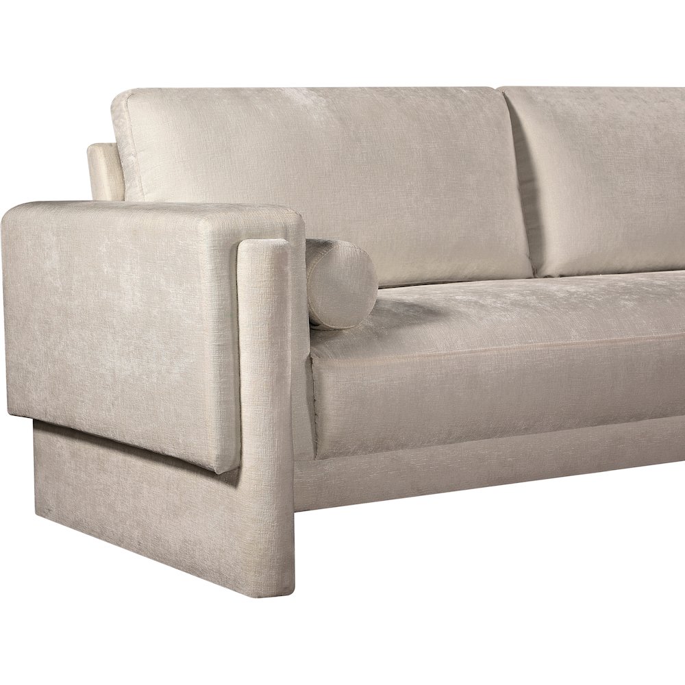 Madeline Beige Chenille Fabric Loveseat. Picture 10