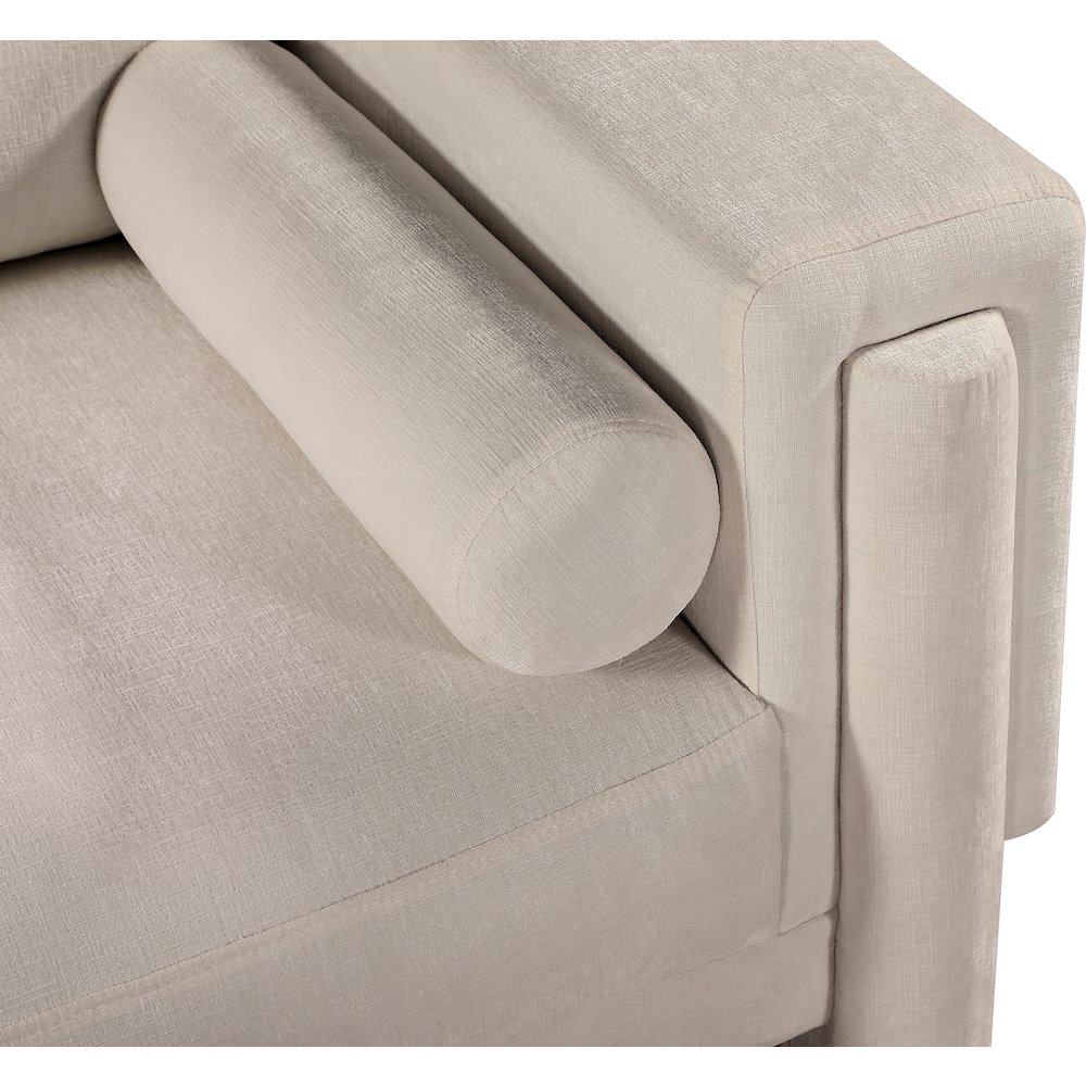 Madeline Beige Chenille Fabric Loveseat. Picture 11