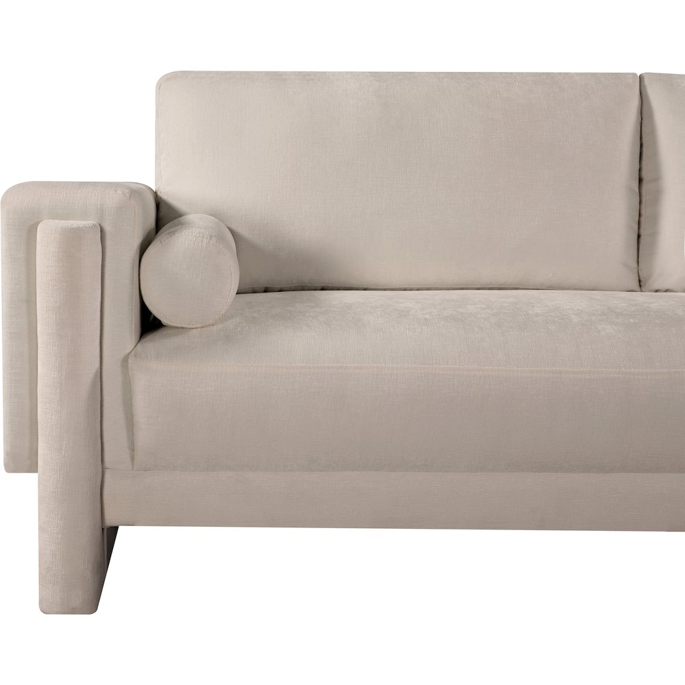 Madeline Beige Chenille Fabric Loveseat. Picture 8