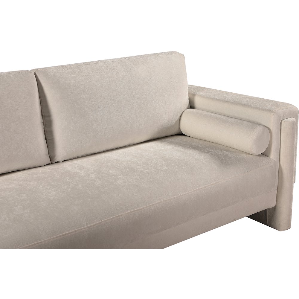 Madeline Beige Chenille Fabric Loveseat. Picture 9