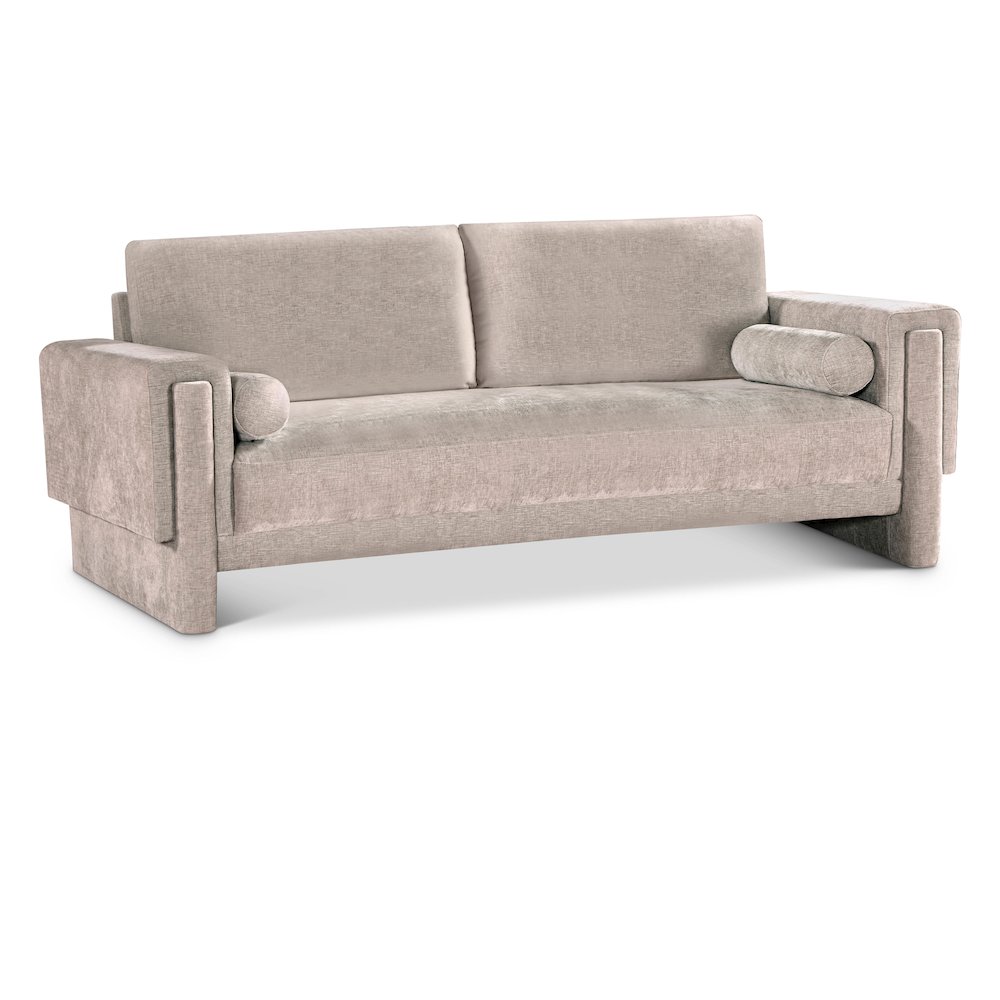 Madeline Beige Chenille Fabric Sofa. Picture 1