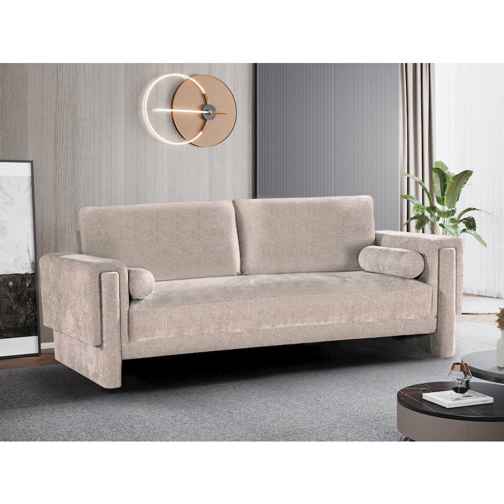 Madeline Beige Chenille Fabric Sofa. Picture 2
