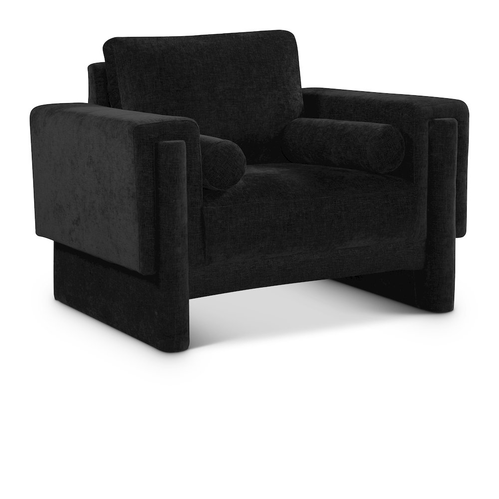 Madeline Black Chenille Fabric Chair. Picture 1