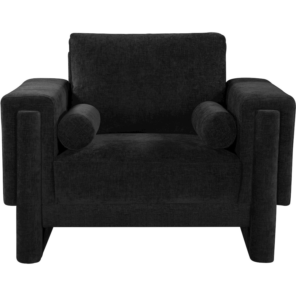 Madeline Black Chenille Fabric Chair. Picture 4