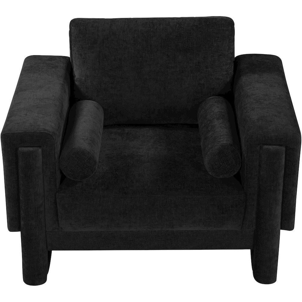 Madeline Black Chenille Fabric Chair. Picture 5