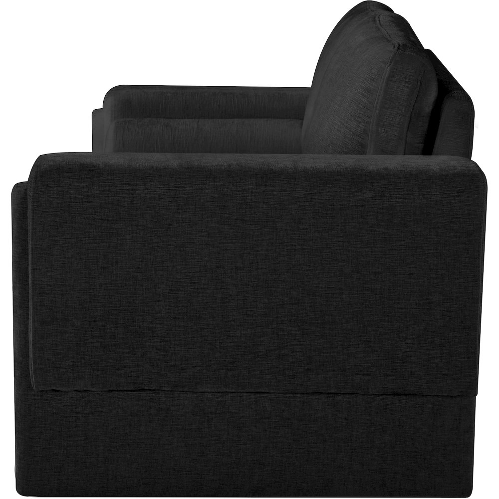 Madeline Black Chenille Fabric Loveseat. Picture 6