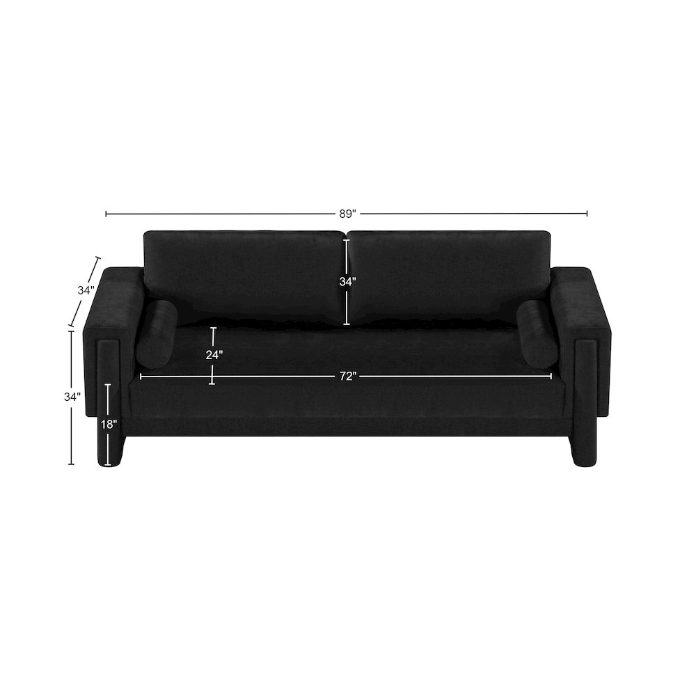 Madeline Black Chenille Fabric Sofa. Picture 15