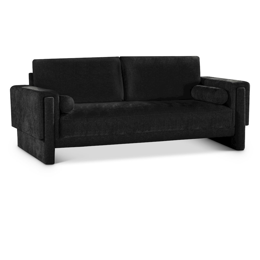 Madeline Black Chenille Fabric Sofa. Picture 1