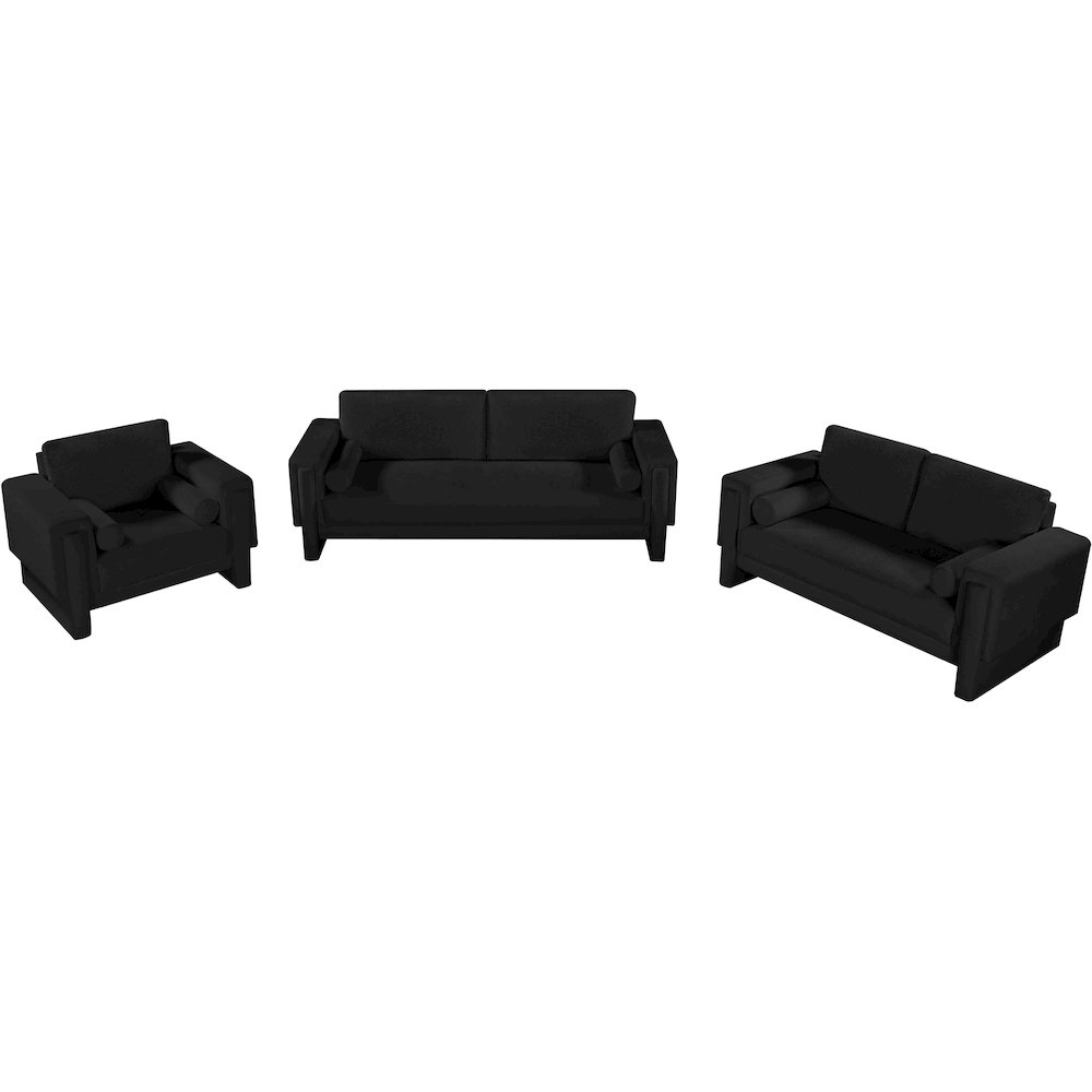 Madeline Black Chenille Fabric Sofa. Picture 14