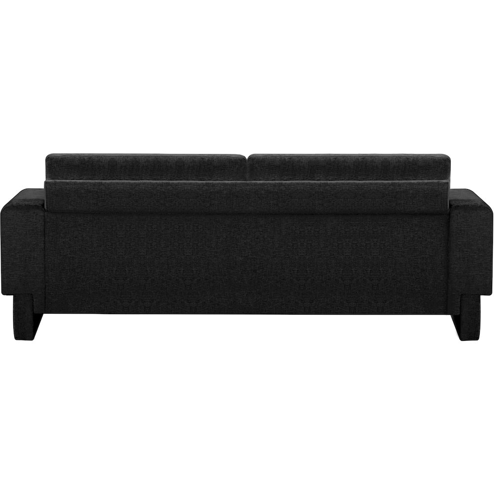 Madeline Black Chenille Fabric Sofa. Picture 3