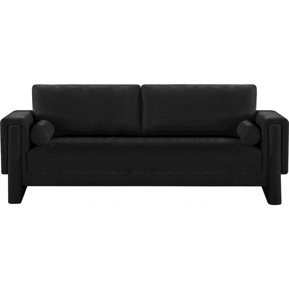 Madeline Black Chenille Fabric Sofa. Picture 4