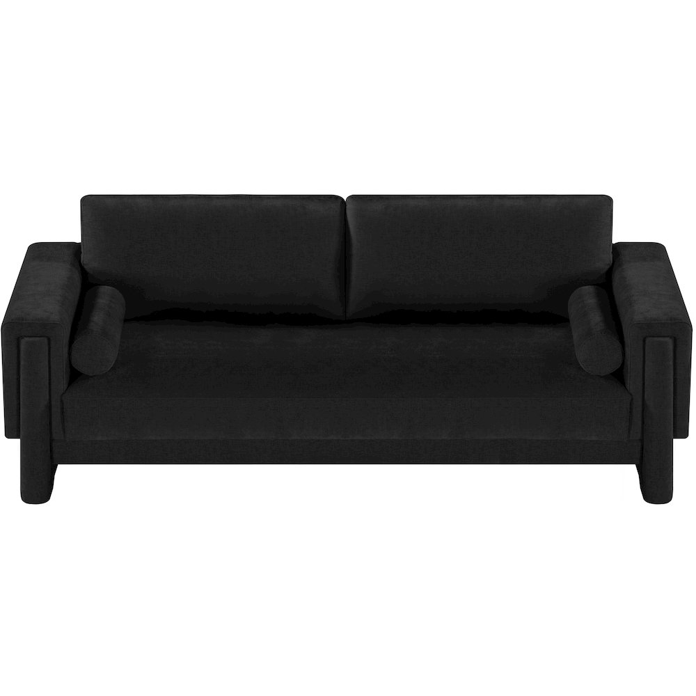 Madeline Black Chenille Fabric Sofa. Picture 5