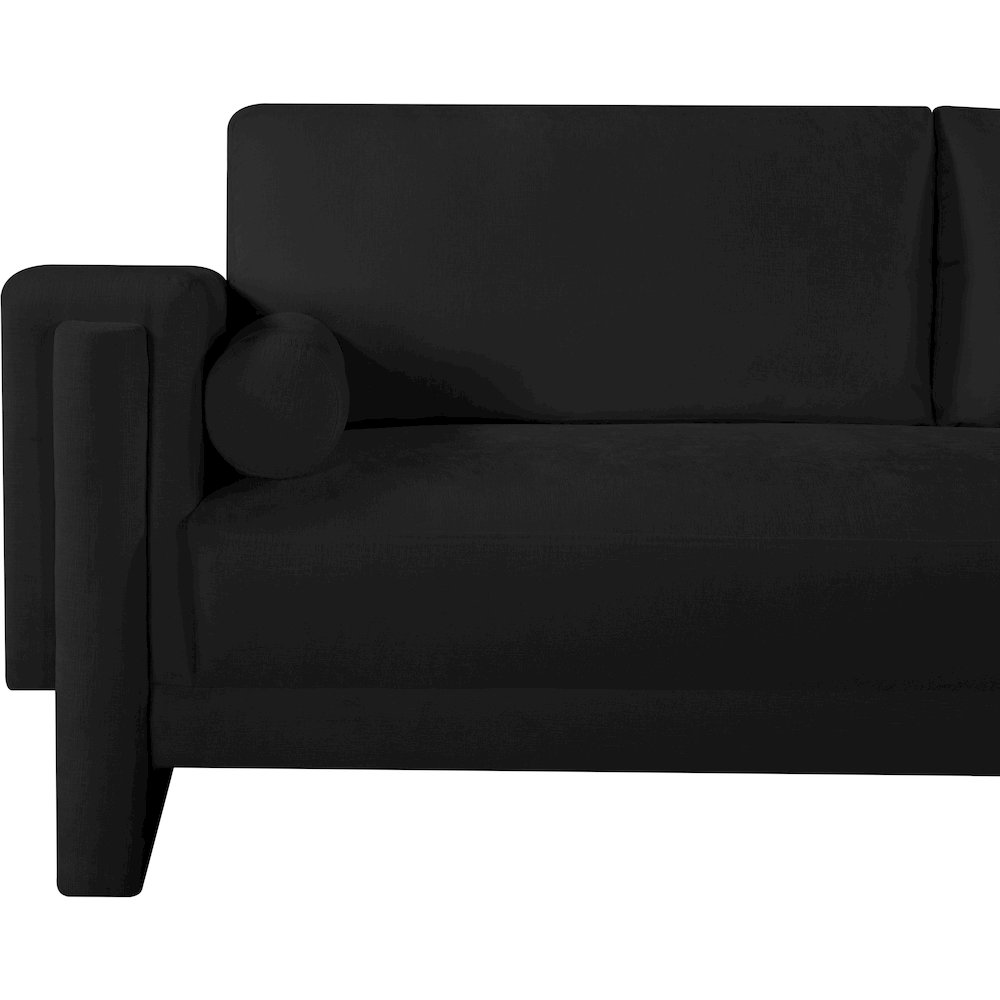 Madeline Black Chenille Fabric Sofa. Picture 8