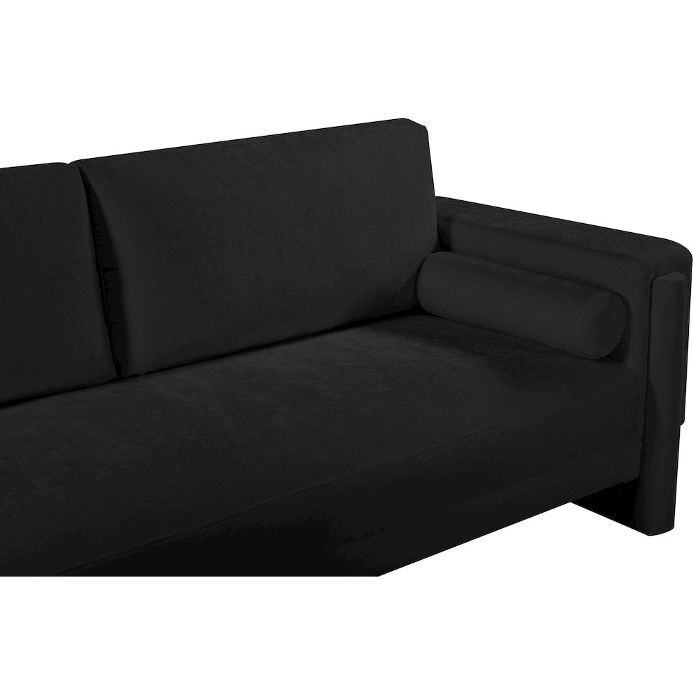 Madeline Black Chenille Fabric Sofa. Picture 9