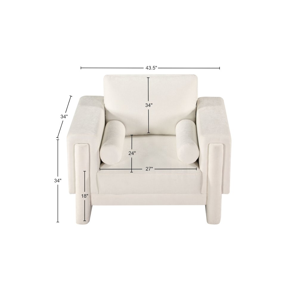 Madeline Cream Chenille Fabric Chair. Picture 15