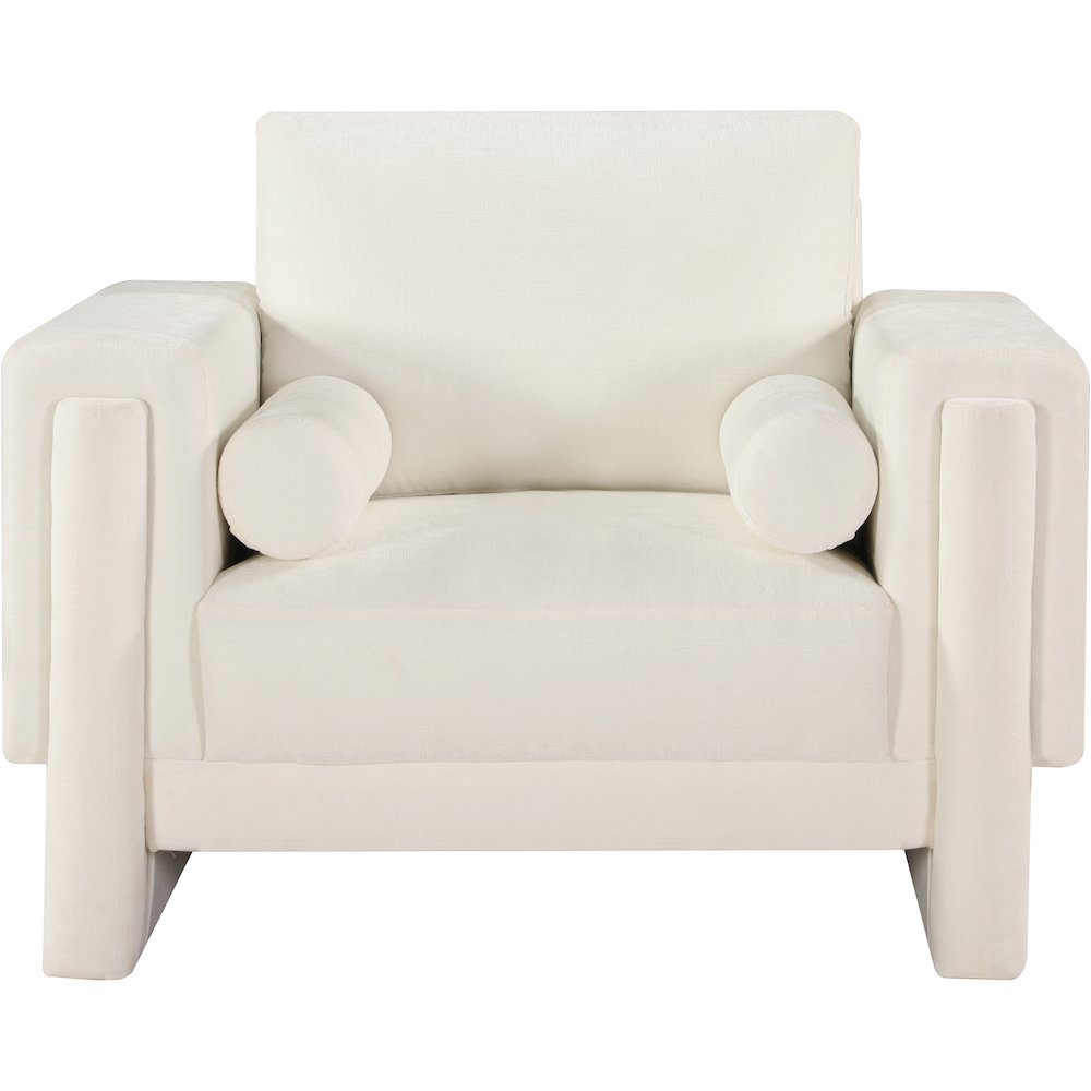 Madeline Cream Chenille Fabric Chair. Picture 4
