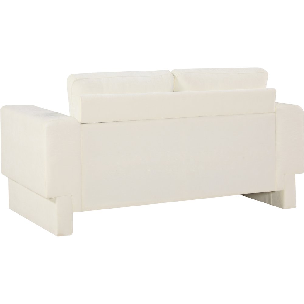 Madeline Cream Chenille Fabric Loveseat. Picture 7