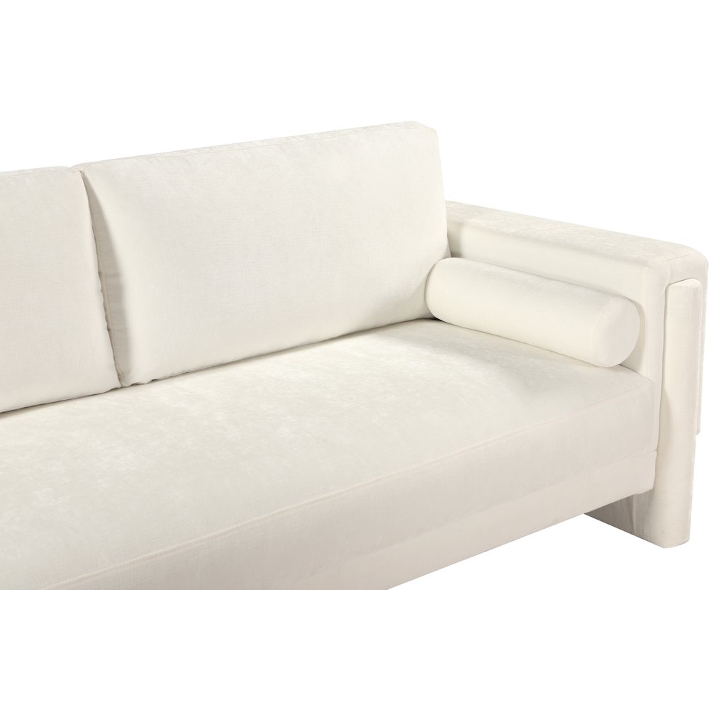 Madeline Cream Chenille Fabric Loveseat. Picture 8