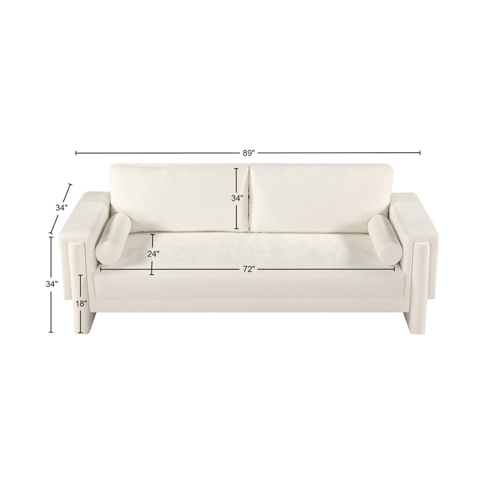 Madeline Cream Chenille Fabric Sofa. Picture 15
