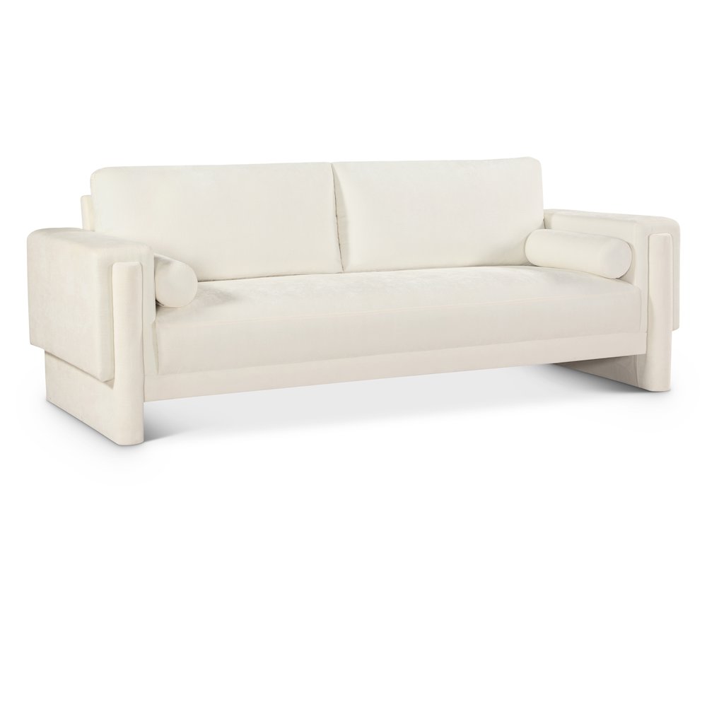 Madeline Cream Chenille Fabric Sofa. Picture 1