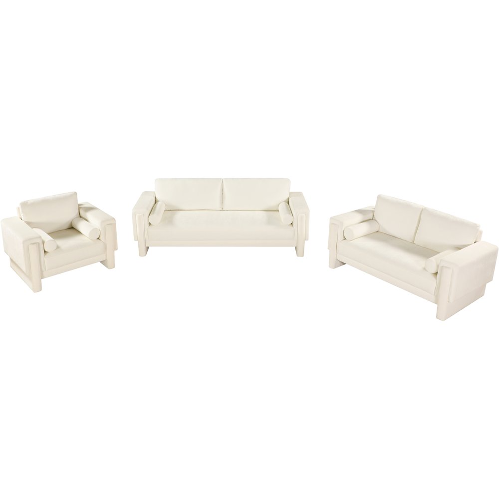 Madeline Cream Chenille Fabric Sofa. Picture 14