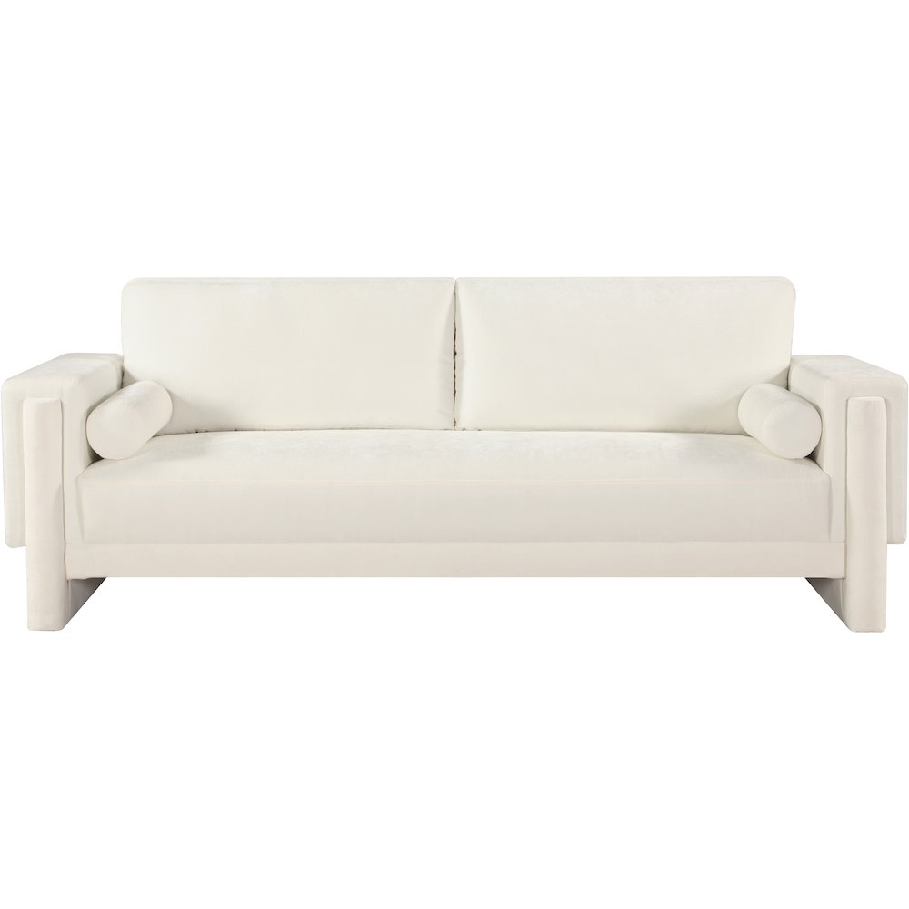 Madeline Cream Chenille Fabric Sofa. Picture 4