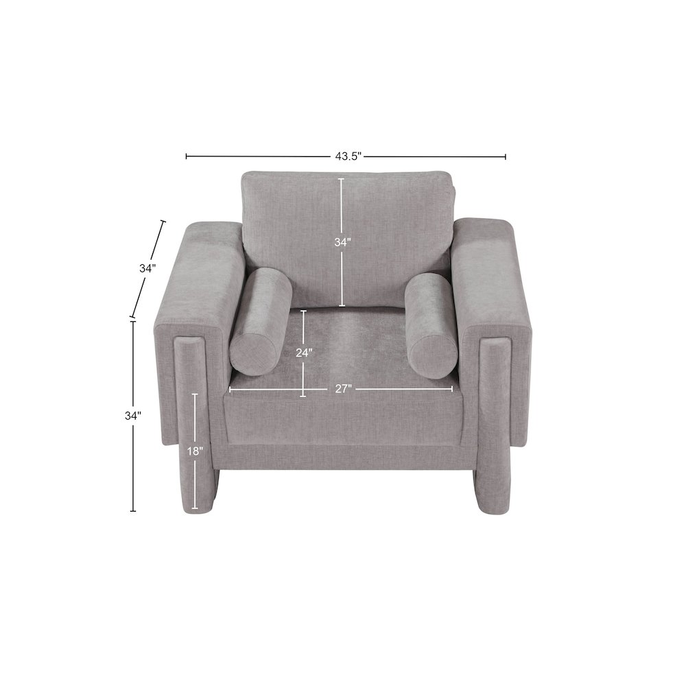 Madeline Grey Chenille Fabric Chair. Picture 15