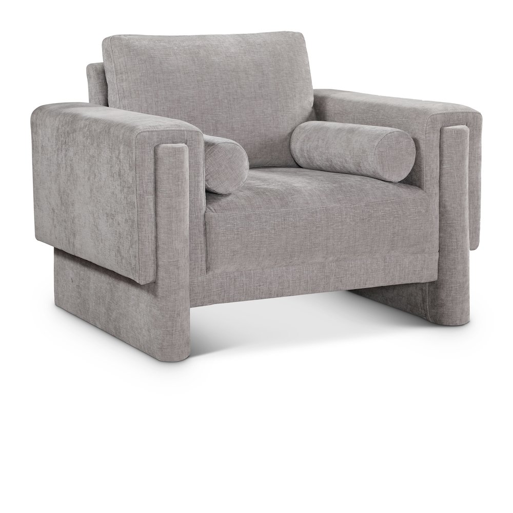 Madeline Grey Chenille Fabric Chair. Picture 1