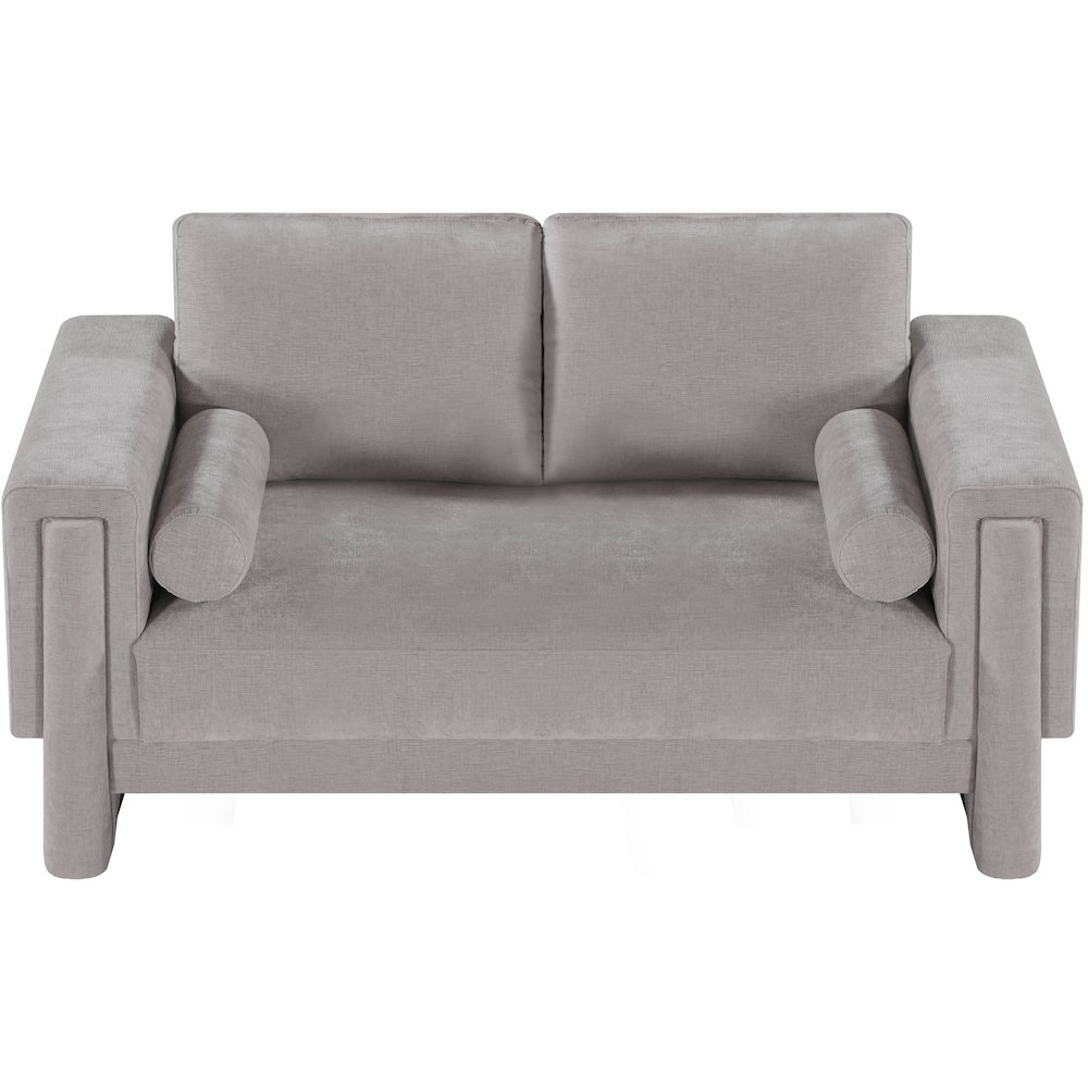Madeline Grey Chenille Fabric Loveseat. Picture 5