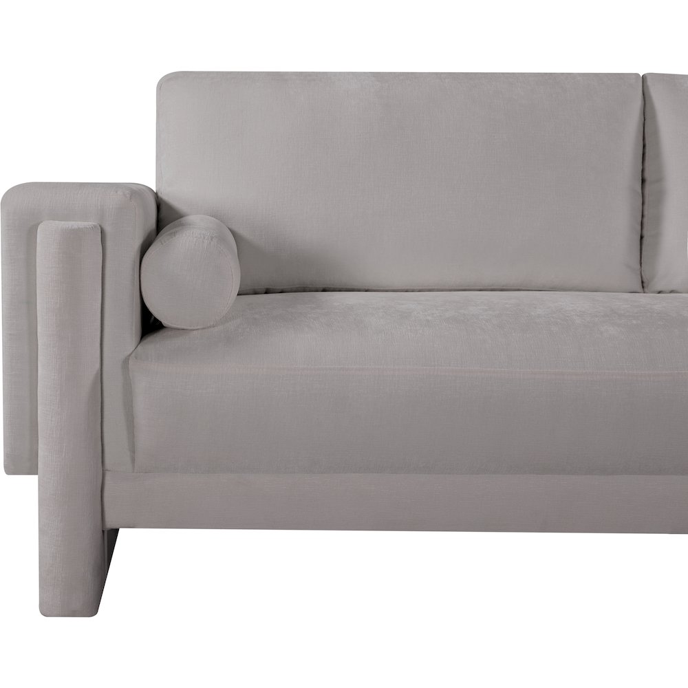 Madeline Grey Chenille Fabric Loveseat. Picture 8