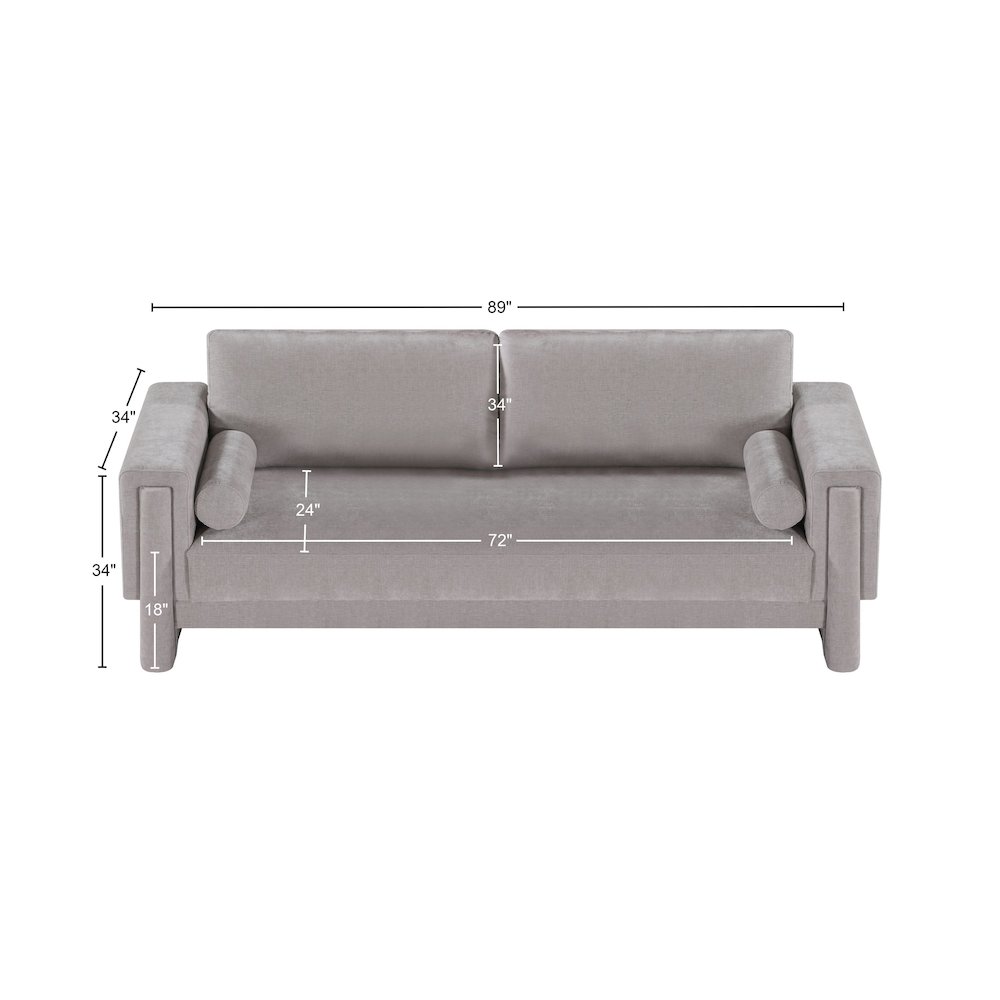 Madeline Grey Chenille Fabric Sofa. Picture 15