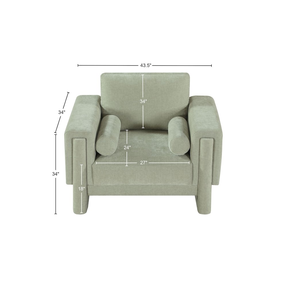 Madeline Mint Chenille Fabric Chair. Picture 15