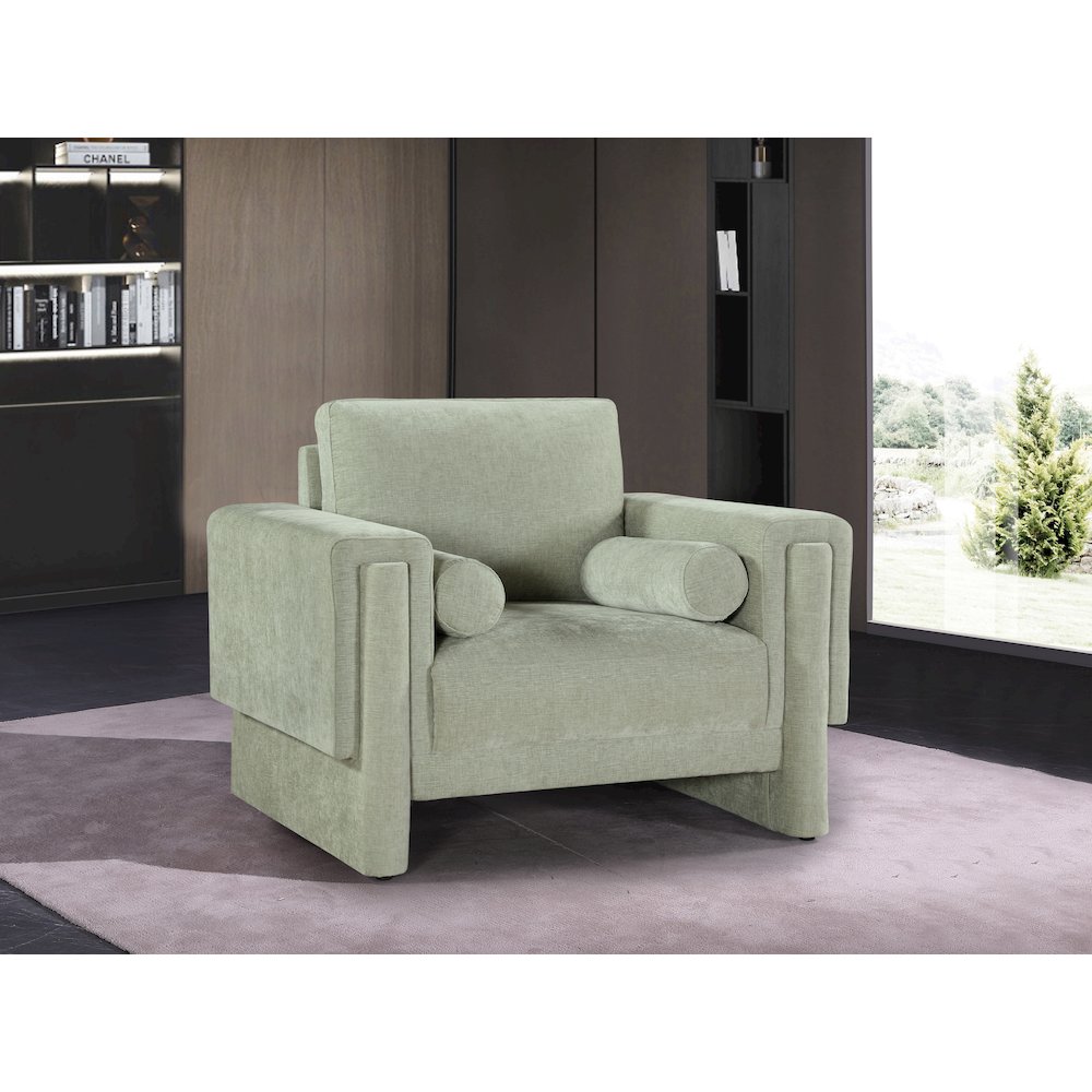 Madeline Mint Chenille Fabric Chair. Picture 2