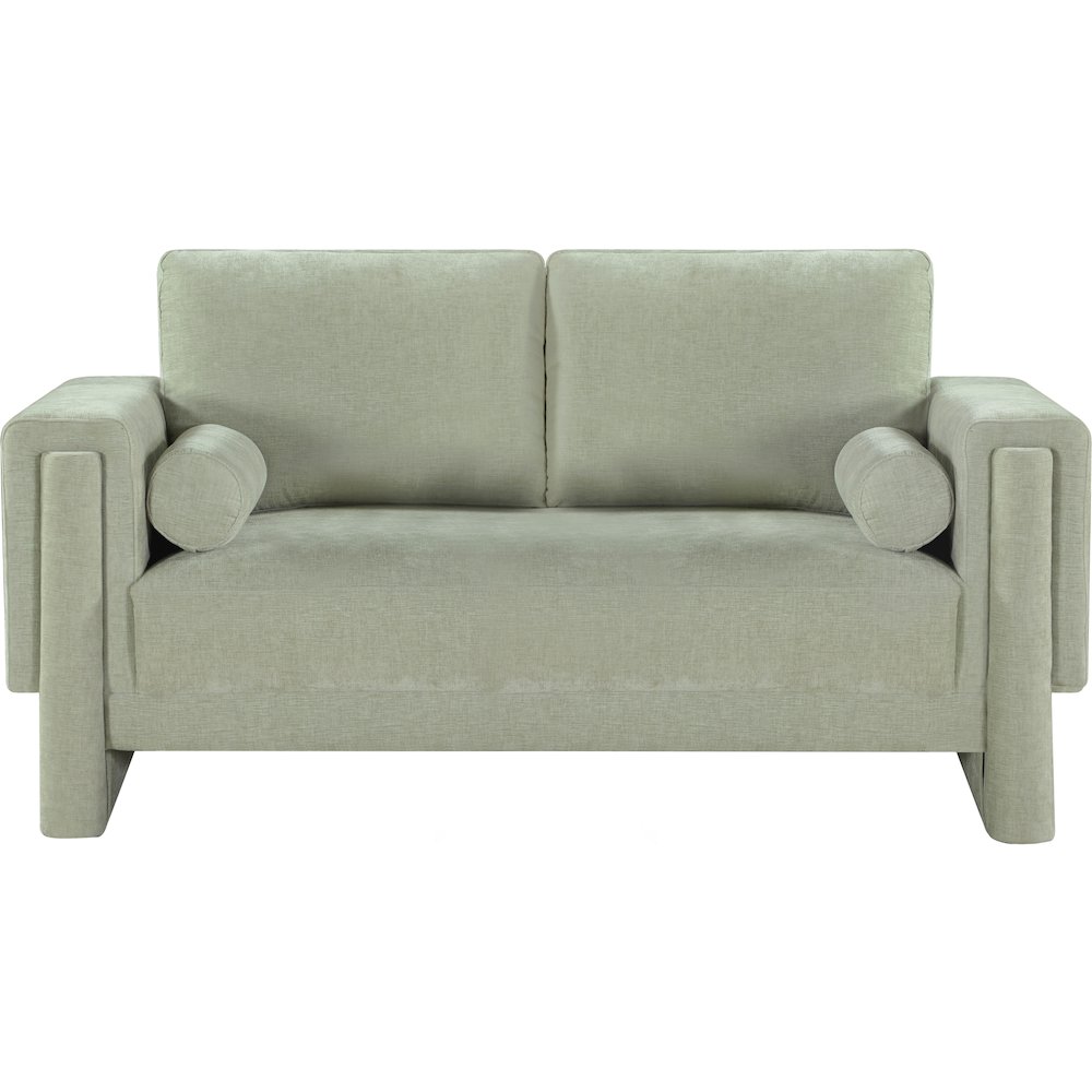 Madeline Mint Chenille Fabric Loveseat. Picture 4