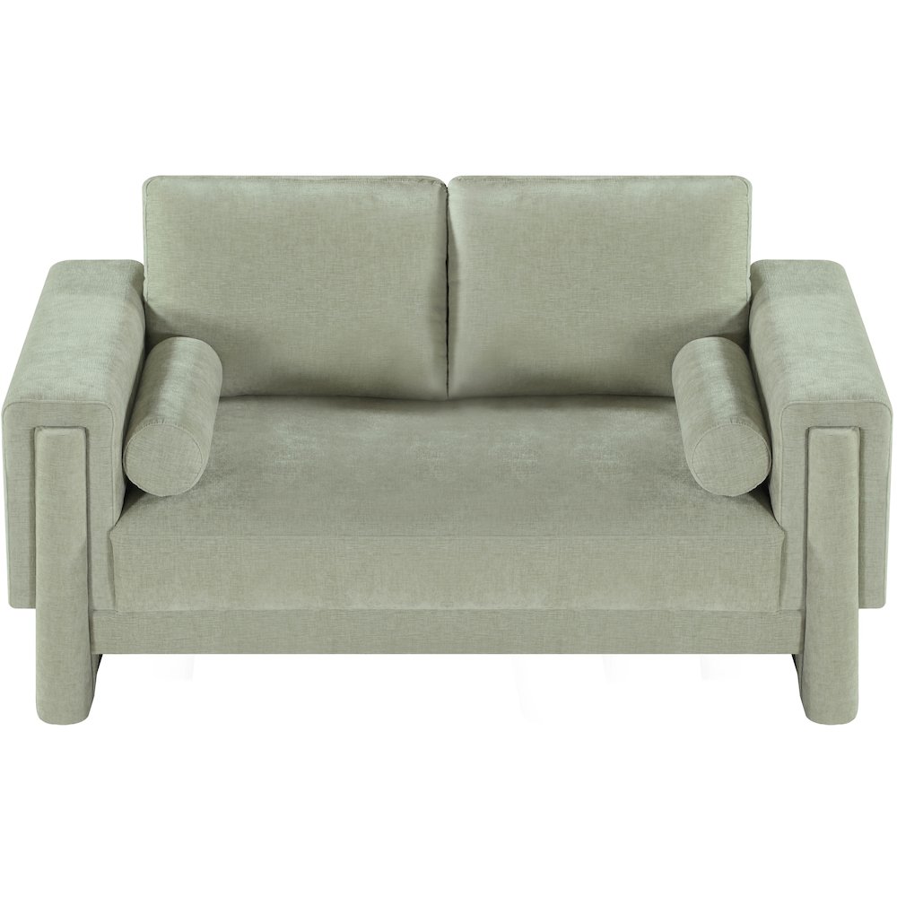 Madeline Mint Chenille Fabric Loveseat. Picture 5