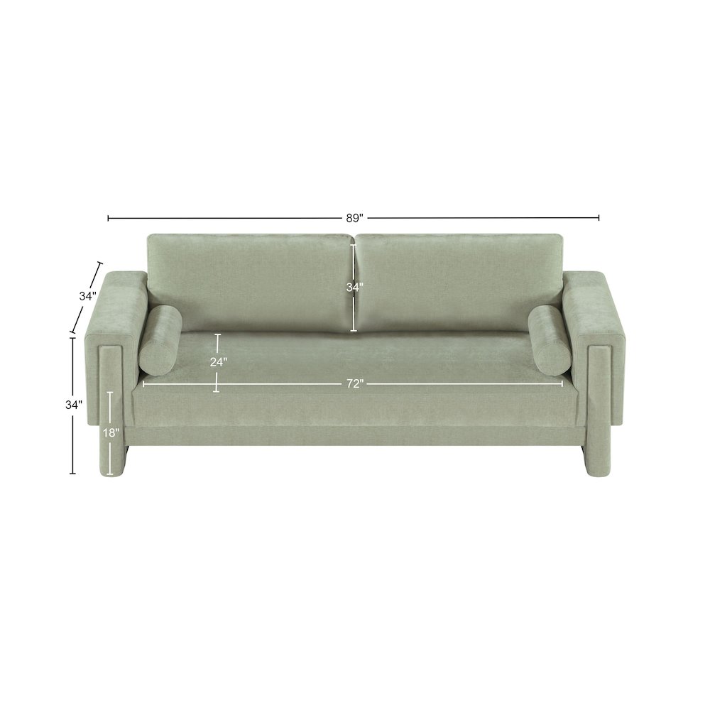 Madeline Mint Chenille Fabric Sofa. Picture 15