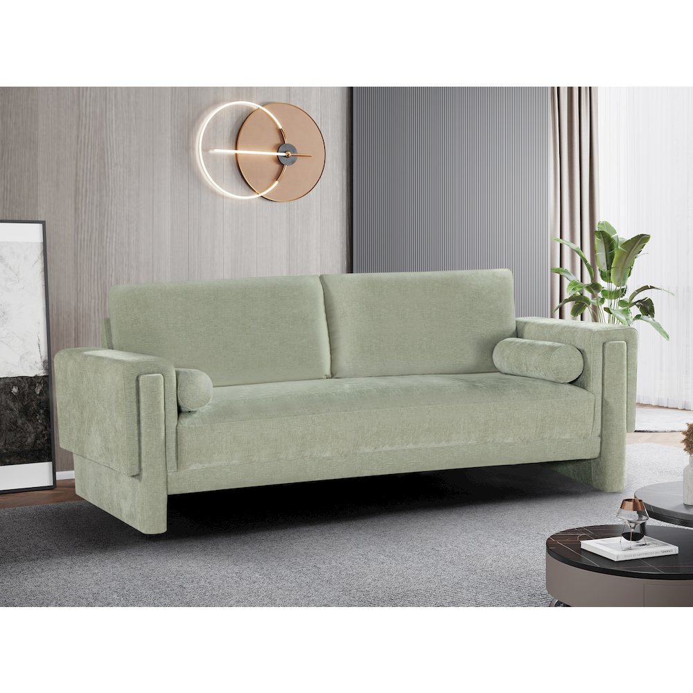 Madeline Mint Chenille Fabric Sofa. Picture 2