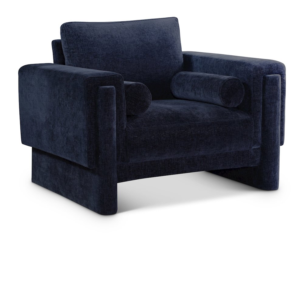 Madeline Navy Chenille Fabric Chair. Picture 1