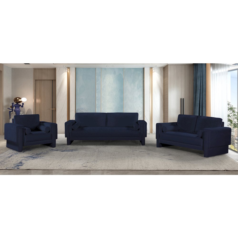 Madeline Navy Chenille Fabric Chair. Picture 12