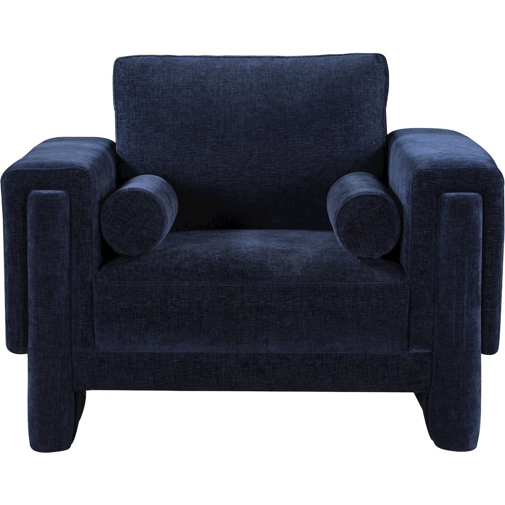 Madeline Navy Chenille Fabric Chair. Picture 4