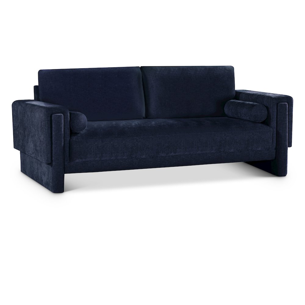 Madeline Navy Chenille Fabric Sofa. Picture 1