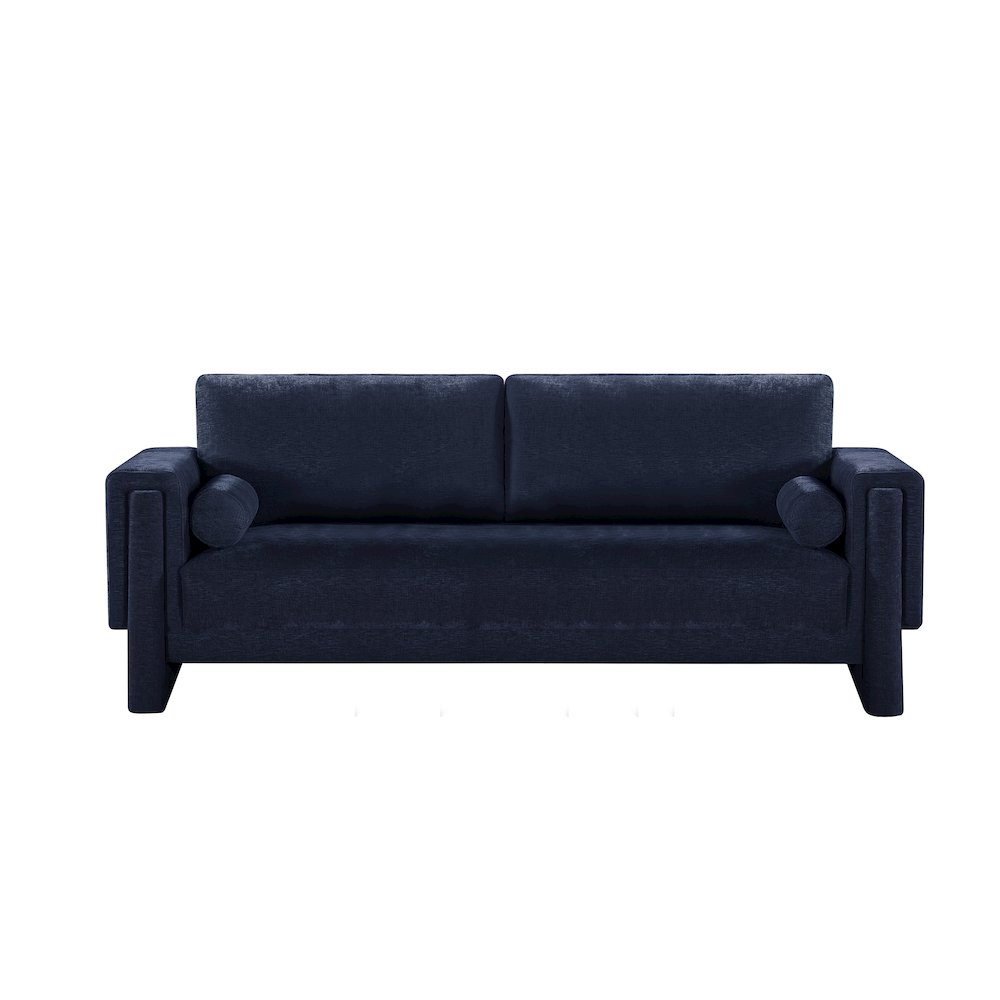 Madeline Navy Chenille Fabric Sofa. Picture 4
